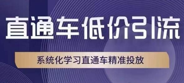 直通车低价引流课，系统化学习直通车精准投放-小艾网创