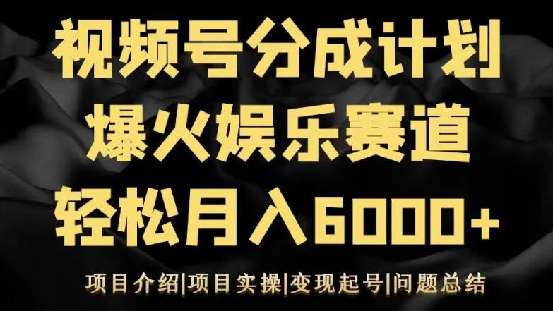 视频号创作分成计划之娱乐赛道轻松日入500+-小艾网创