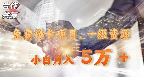 免费送卡项目，一级资源，小白月入5万+-小艾网创