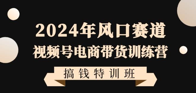 2024年风口赛道视频号电商带货训练营搞钱特训班，带领大家快速入局自媒体电商带货-小艾网创