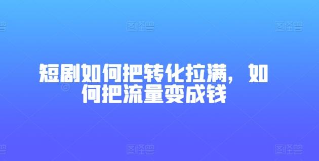 短剧如何把转化拉满，如何把流量变成钱-小艾网创