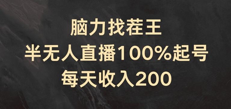 脑力找茬王，半无人直播100%起号，每天收入200+【揭秘】-小艾网创
