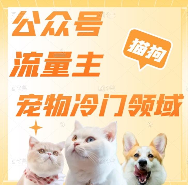 公众号流量主，萌宠冷门领域，单日收益2000+，简单暴力掘金，矩阵操作，无限放大收益！-小艾网创