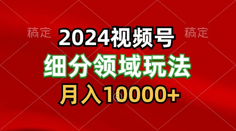 2024视频号分成计划细分领域玩法，每天5分钟，月入1W+-小艾网创