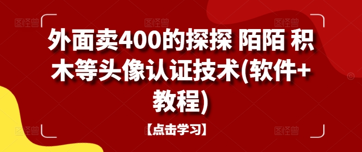 外面卖400的探探 陌陌 积木等头像认证技术(软件+教程)-小艾网创