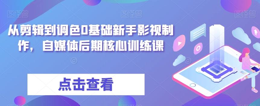 从剪辑到调色0基础新手影视制作，自媒体后期核心训练课-小艾网创
