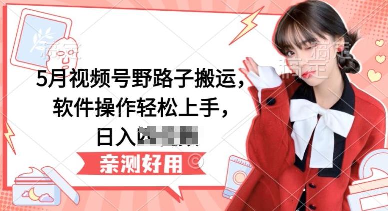 5月视频号野路子搬运，软件操作轻松上手，日入三位数【揭秘】-小艾网创