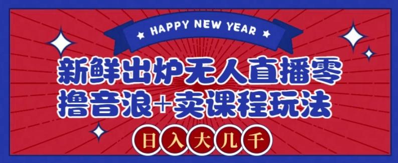 2024最新无人直播零撸音浪+卖课程玩法，日入大几千不是梦【揭秘】-小艾网创