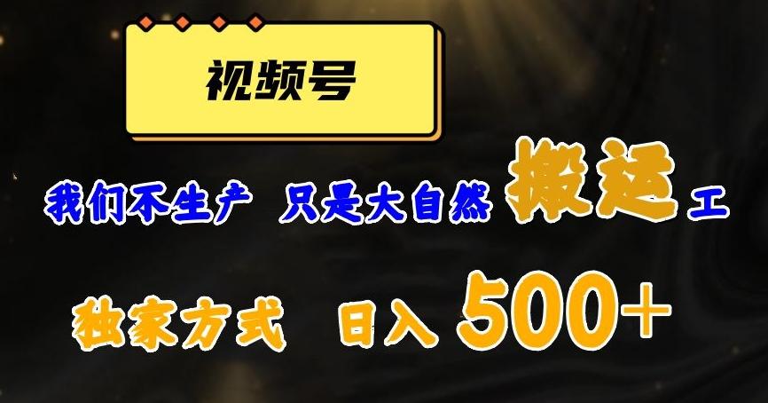 视频号轻松搬运日赚500+，一个1分钟1条原创视频【揭秘】-小艾网创