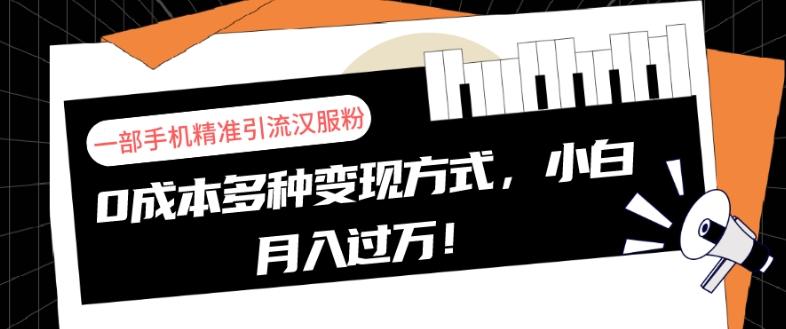 一部手机精准引流汉服粉，0成本多种变现方式，小白月入过万！-小艾网创