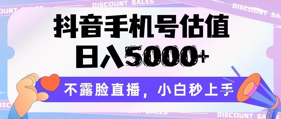 抖音手机号估值，日入5000+，不露脸直播，小白秒上手-小艾网创