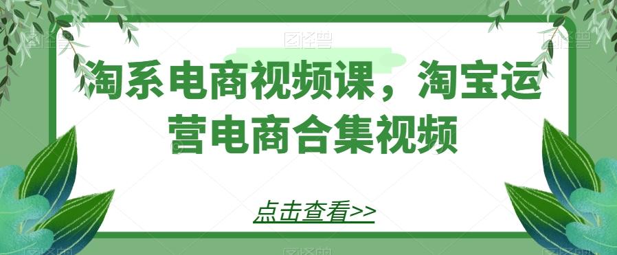 淘系电商视频课，淘宝运营电商合集视频-小艾网创
