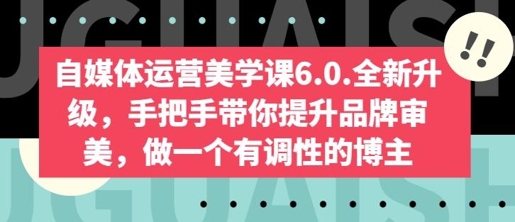 自媒体运营美学课6.0.全新升级，手把手带你提升品牌审美，做一个有调性的博主-小艾网创