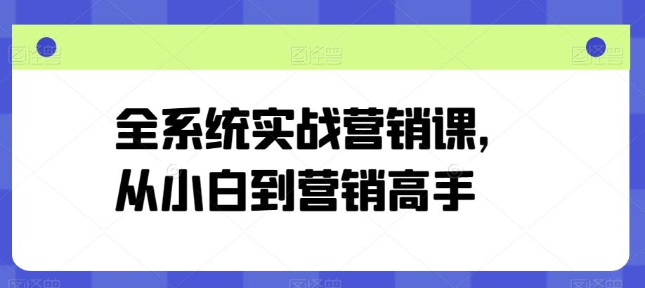全系统实战营销课，从小白到营销高手-小艾网创