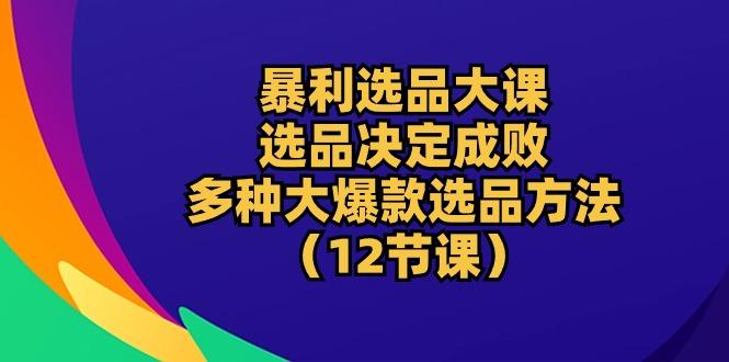 暴利 选品大课：选品决定成败，教你多种大爆款选品方法(12节课-小艾网创
