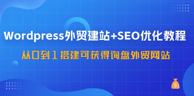 WordPress外贸建站+SEO优化教程，从0到1搭建可获得询盘外贸网站(57节课)-小艾网创
