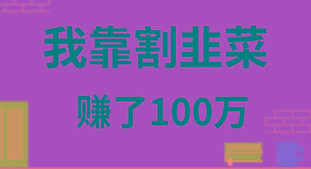 我靠割韭菜赚了 100 万-小艾网创