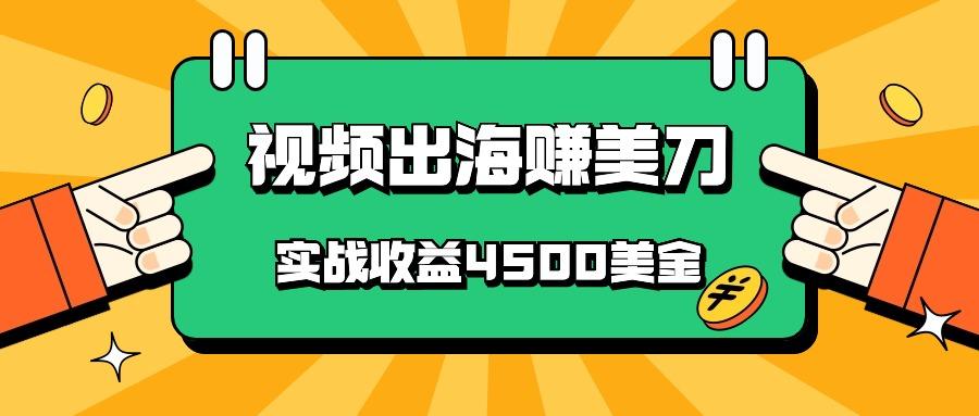 国内爆款视频出海赚美刀，实战收益4500美金，批量无脑搬运，无需经验直接上手-小艾网创