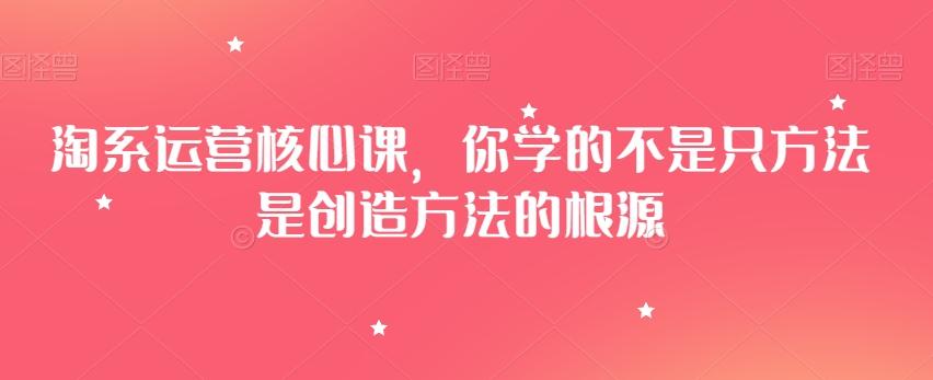 淘系运营核心课，你学的不是只方法是创造方法的根源-小艾网创