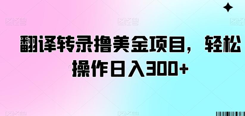翻译转录撸美金项目，轻松操作日入300+【揭秘】-小艾网创