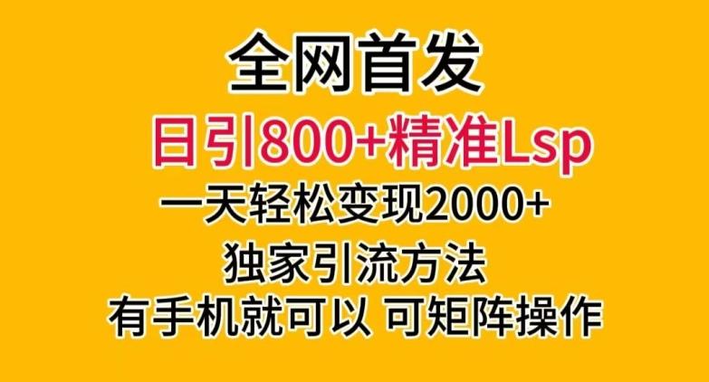 全网首发！日引800+精准老色批，一天变现2000+，独家引流方法，可矩阵操作【揭秘】-小艾网创