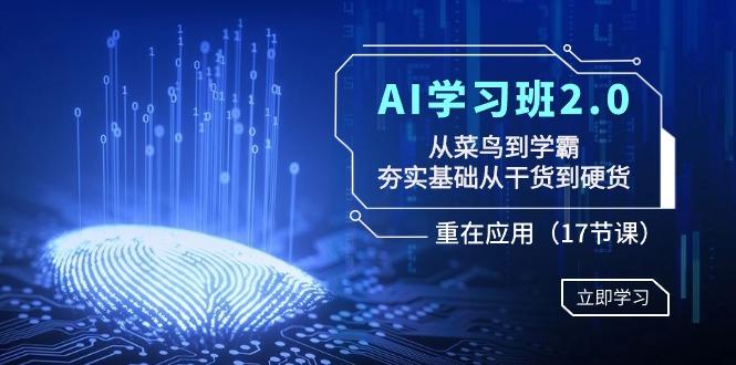 AI学习班2.0：从菜鸟到学霸，夯实基础从干货到硬货，重在应用(17节课)-小艾网创