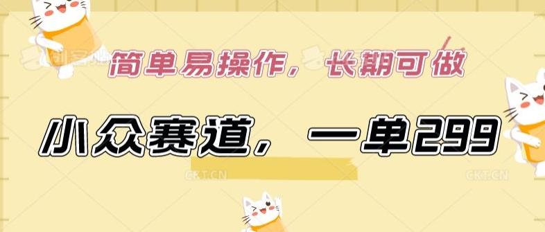 小众赛道，一单299.简单易操作，长期可做【揭秘】-小艾网创