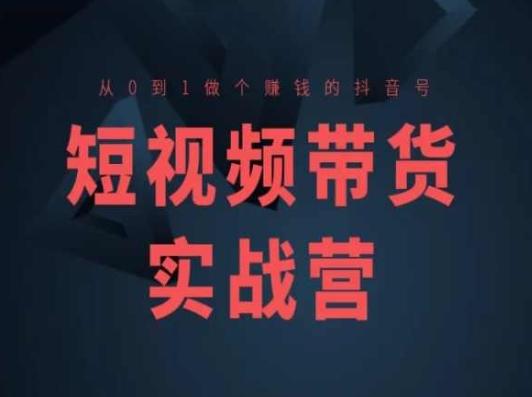 短视频带货实战营(高阶课)，从0到1做个赚钱的抖音号-小艾网创