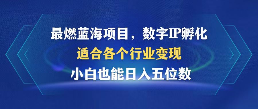 最燃蓝海项目  数字IP孵化  适合各个行业变现  小白也能日入5位数-小艾网创