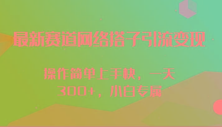 最新赛道网络搭子引流变现!!操作简单上手快，一天300+，小白专属-小艾网创
