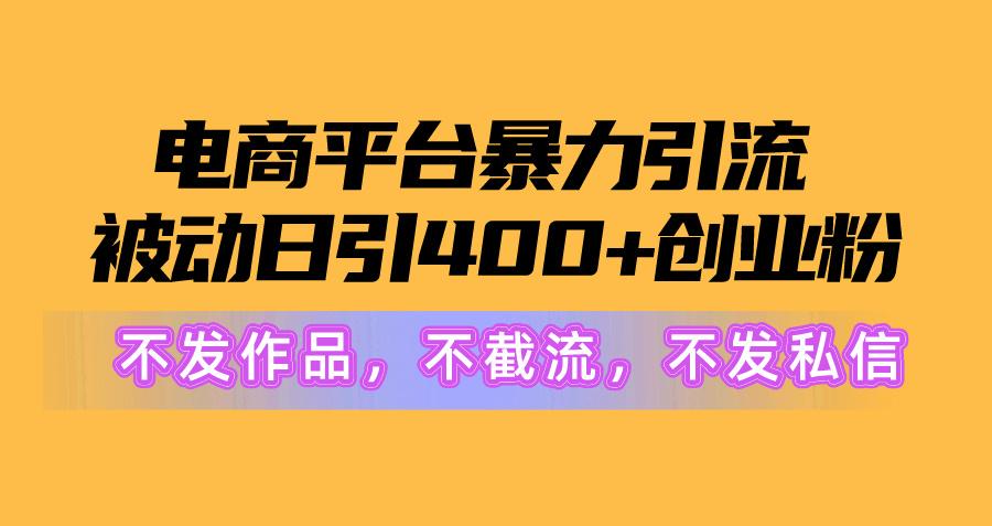 电商平台暴力引流,被动日引400+创业粉不发作品，不截流，不发私信-小艾网创