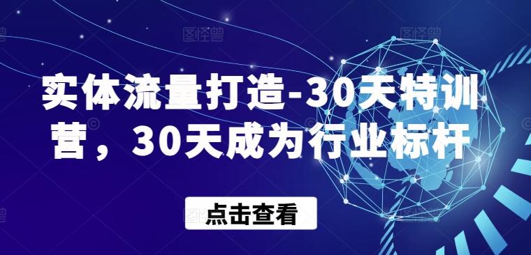 实体流量打造-30天特训营，30天成为行业标杆-小艾网创