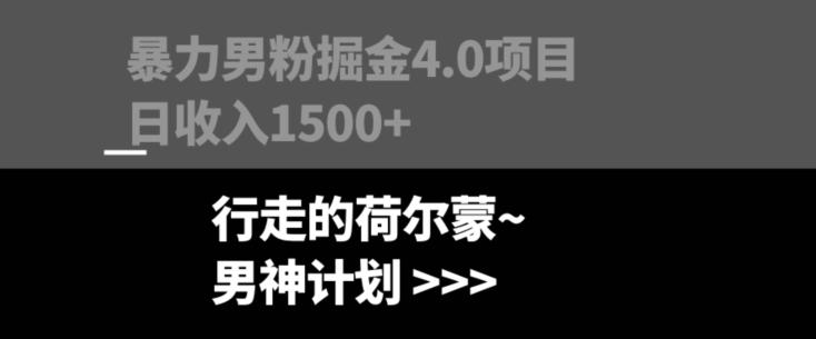 暴力男粉掘金4.0项目不违规不封号无脑复制单人操作日入1000+-小艾网创