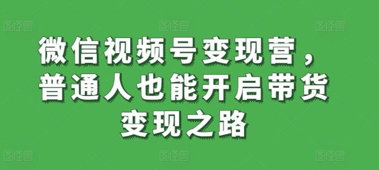 微信视频号变现营，普通人也能开启带货变现之路-小艾网创
