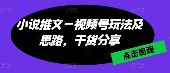 小说推文—视频号玩法及思路，干货分享-小艾网创