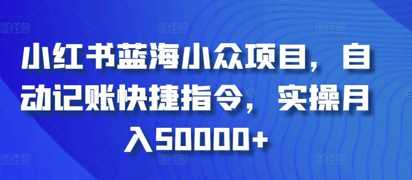 小红书蓝海小众项目，自动记账快捷指令，实操月入50000+【揭秘】-小艾网创