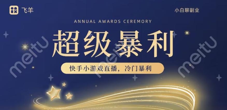 快手官方暴利冷门小游戏无人直播，小白一台电脑即可操作，轻松月入10w+-小艾网创