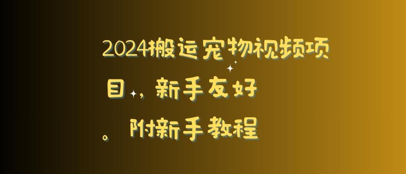 2024搬运宠物视频项目，新手友好，完美去重，附新手教程【揭秘】-小艾网创