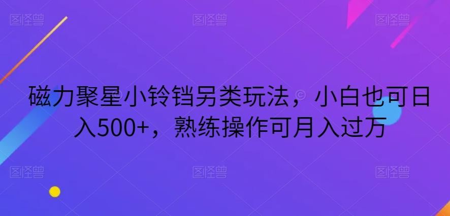 磁力聚星小铃铛另类玩法，小白也可日入500+，熟练操作可月入过万-小艾网创