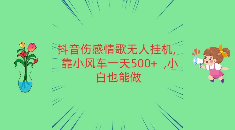 抖音伤感情歌无人挂机 靠小风车一天500+ 小白也能做-小艾网创