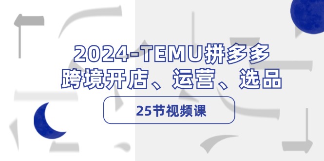 2024-TEMU拼多多·跨境开店、运营、选品(25节视频课-小艾网创