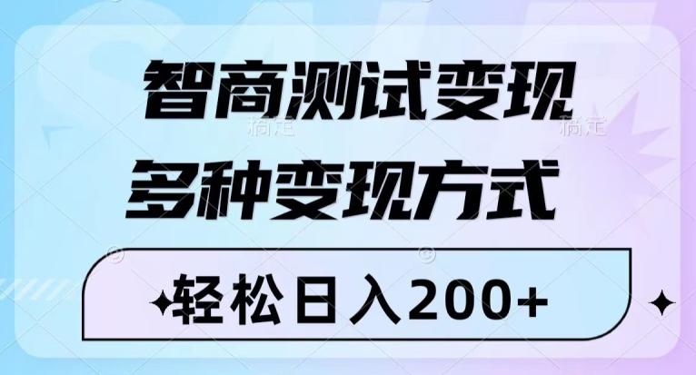 智商测试变现，轻松日入200+，几分钟一个视频，多种变现方式-小艾网创