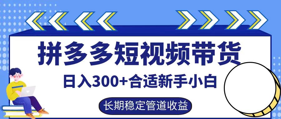 拼多多短视频带货日入300+，实操账户展示看就能学会-小艾网创