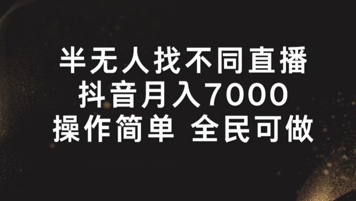 半无人找不同直播，月入7000+，操作简单 全民可做【揭秘】-小艾网创