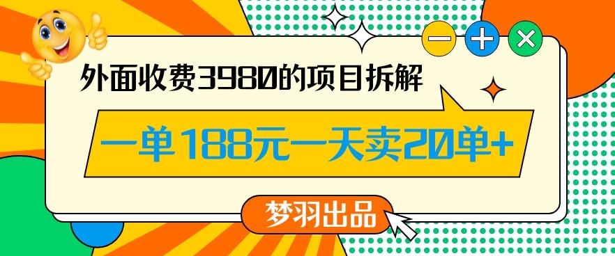 外面收费3980的年前必做项目一单188元一天能卖20单【拆解】-小艾网创