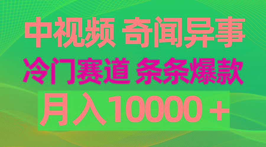 (9627期)中视频奇闻异事，冷门赛道条条爆款，月入10000＋-小艾网创