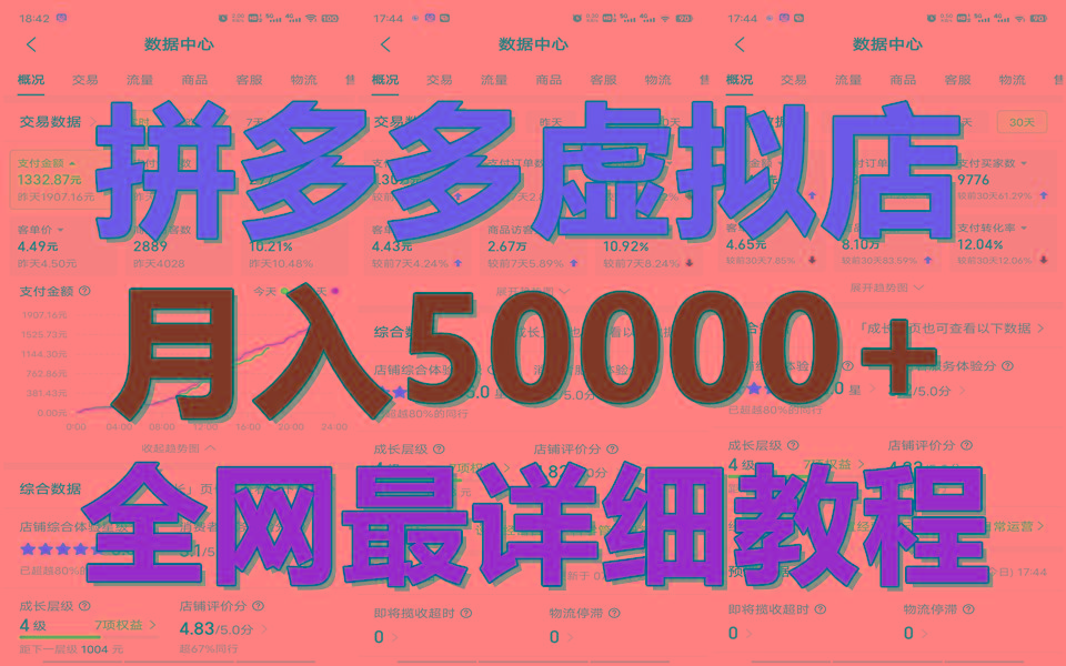 拼多多虚拟电商训练营月入50000+你也行，暴利稳定长久，副业首选-小艾网创