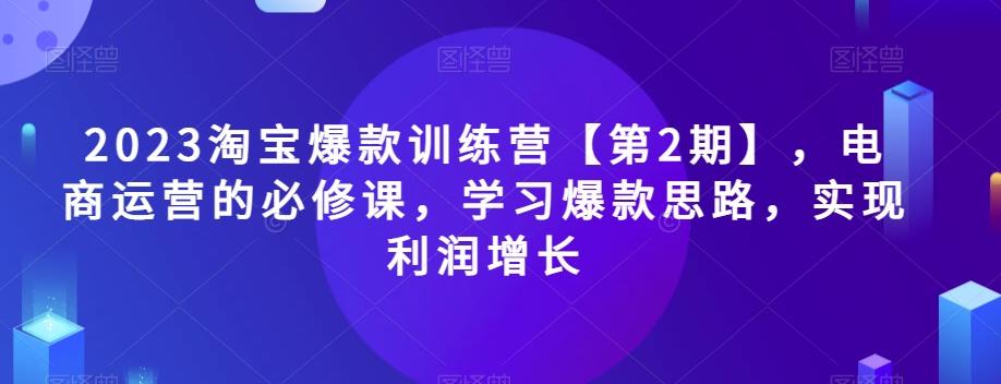 2023淘宝爆款训练营【第2期】，电商运营的必修课，学习爆款思路，实现利润增长-小艾网创