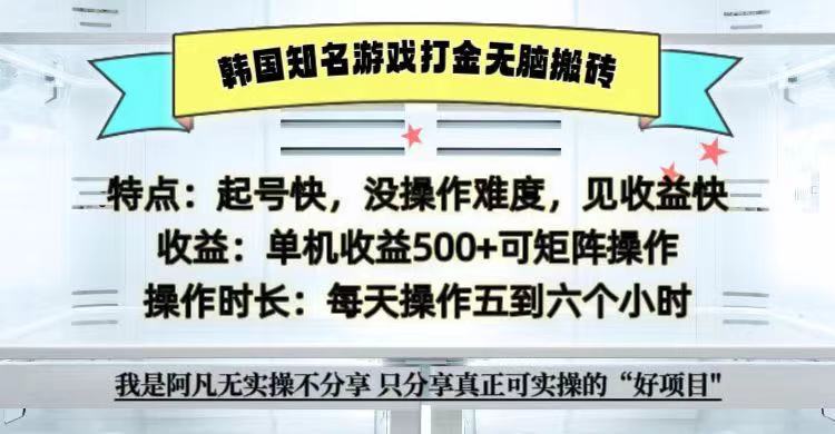 全网首发海外知名游戏打金无脑搬砖单机收益500+ 即做！即赚！当天见收益！-小艾网创